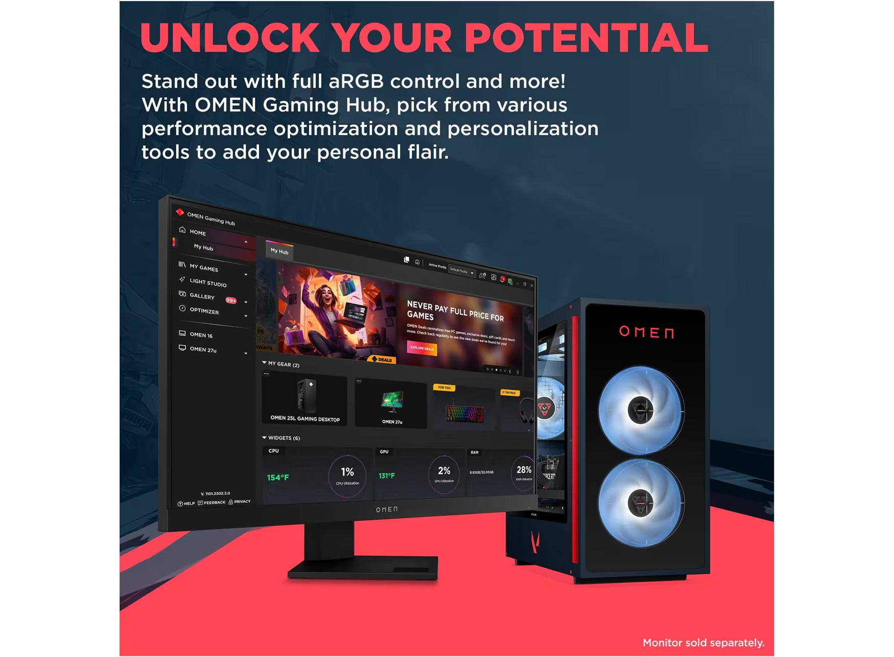 OMEN 35L Gaming Desktop GT16-0080t PC. Windows 11 Home. Intel® Core™ i7. 32GB RAM. 1TB SSD. NVIDIA® GeForce RTX™ 5060. Valorant Limited Edition - Image 4