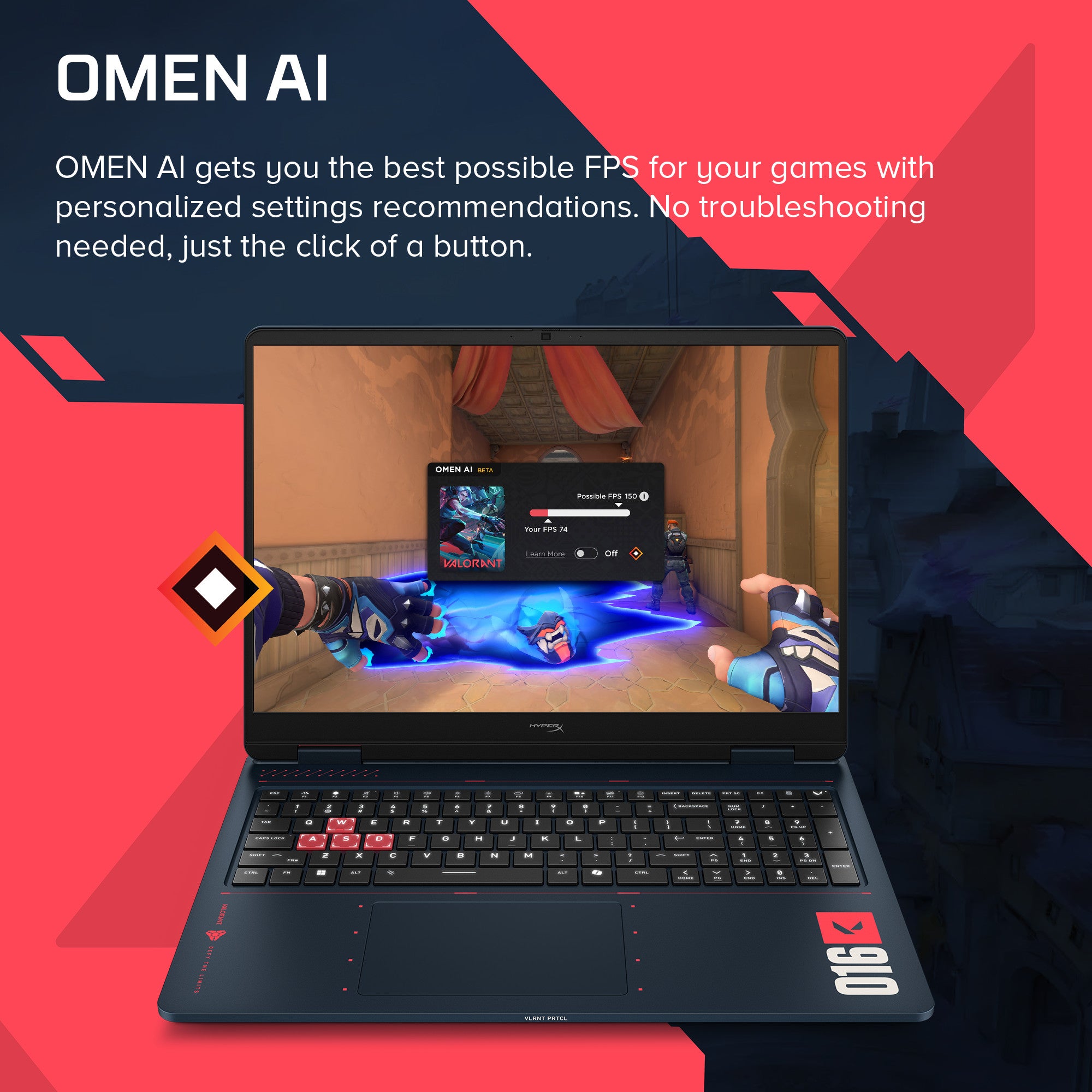 HyperX OMEN 16 inch Gaming Laptop PC 16 Valorant edition. Windows 11 Home. 16. AMD Ryzen™ 9. 32GB RAM. 1TB SSD. NVIDIA® GeForce RTX™ 5070. 2.5K. RIOT Blue - Image 7