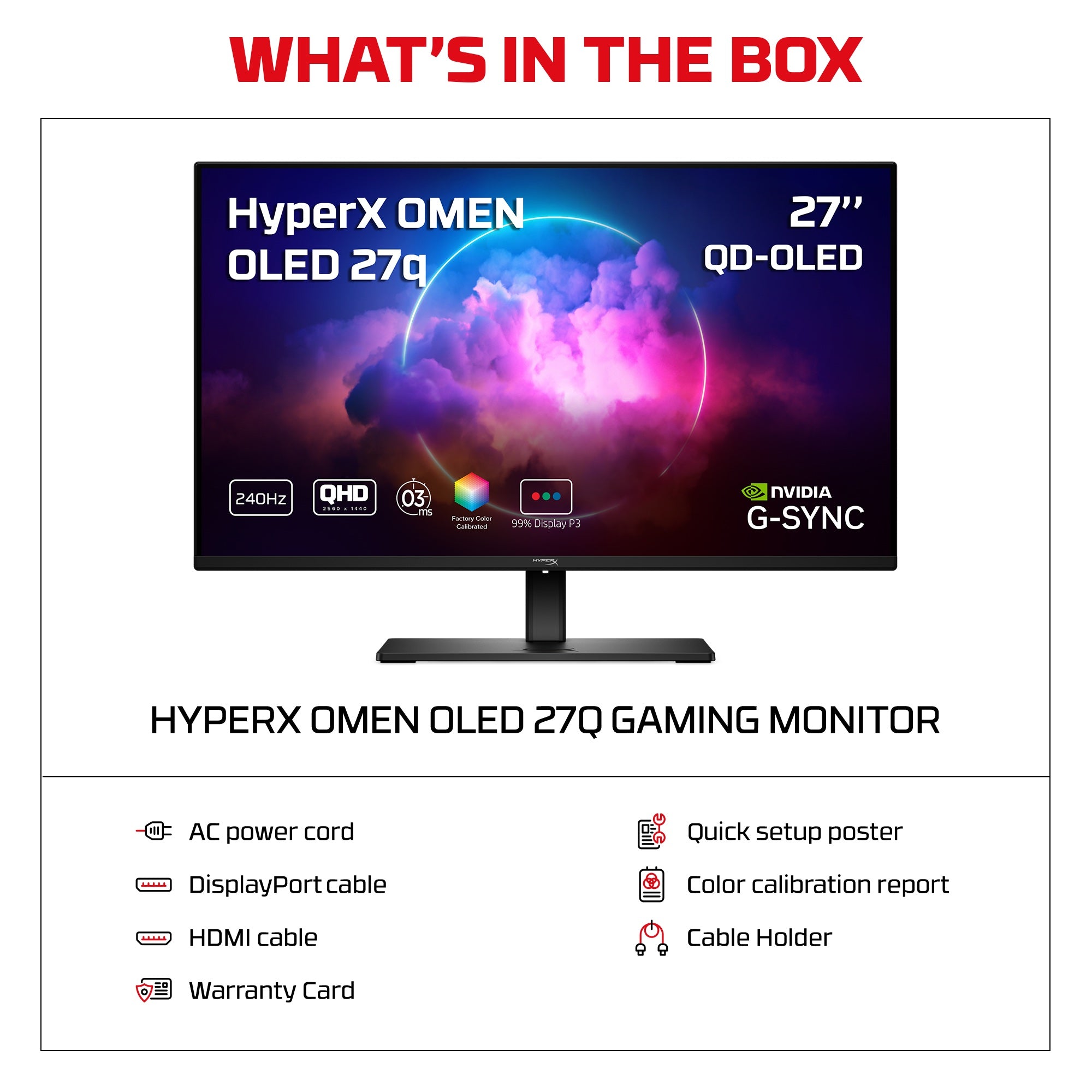 HyperX OMEN OLED 27 inch QHD 240Hz Gaming Monitor - OMEN OLED 27q - Image 10