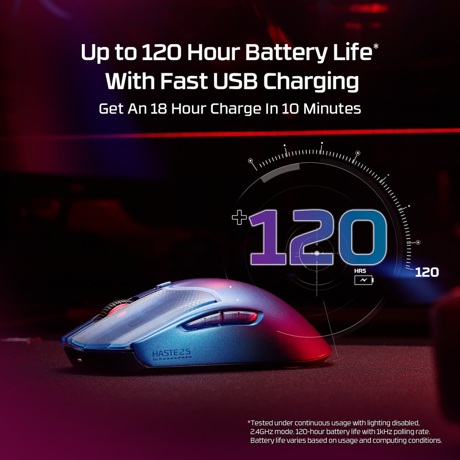 HyperX Pulsefire Haste 2 S – Wireless Gaming Mouse - Image 3