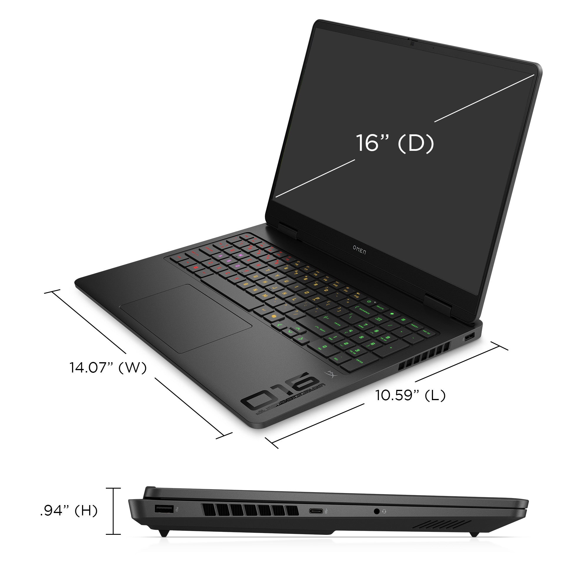 OMEN Gaming Laptop 16-ap0047nr 16. Windows 11 Home.  AMD Ryzen™ AI 7. 16GB RAM. 1TB SSD. NVIDIA® GeForce RTX™ 5060. 2K. Shadow black - Image 9
