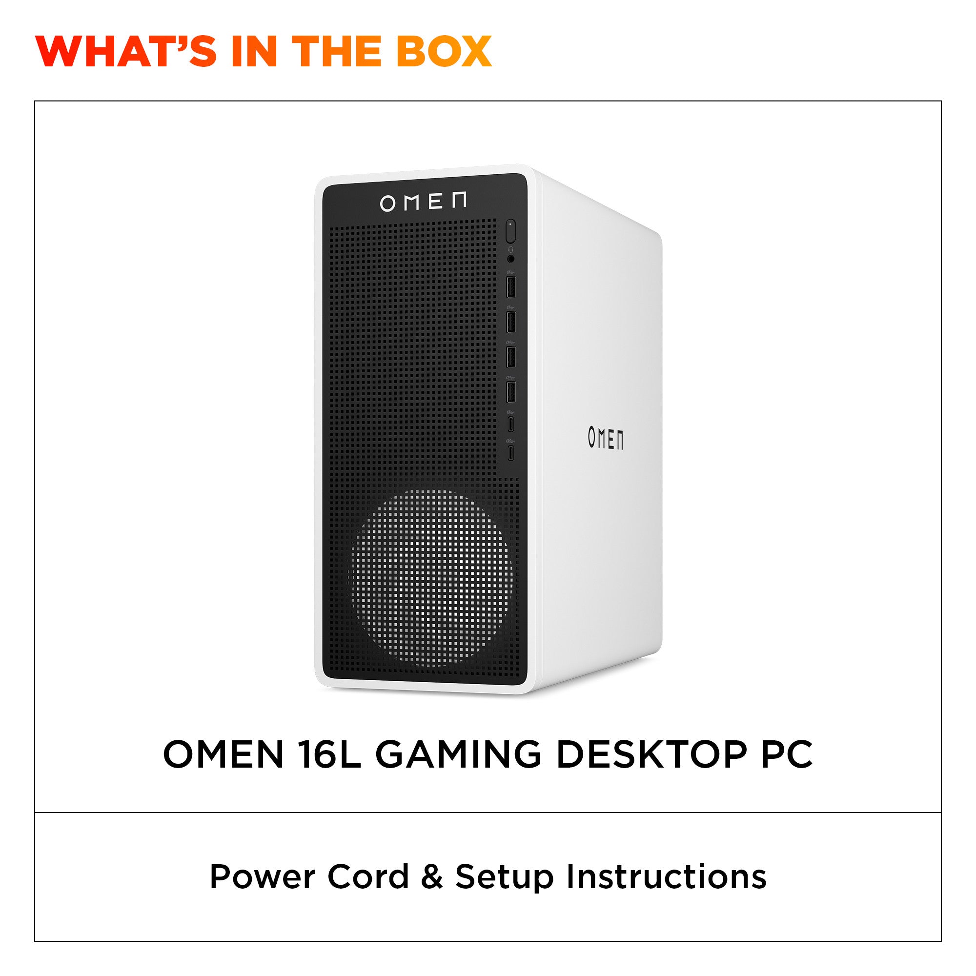 OMEN 16L Gaming Desktop TG03-0085t PC. Windows 11 Home. Intel® Core™ Ultra 7. 32GB RAM. 1TB SSD. NVIDIA® GeForce RTX™ 5060. Snow white - Image 10
