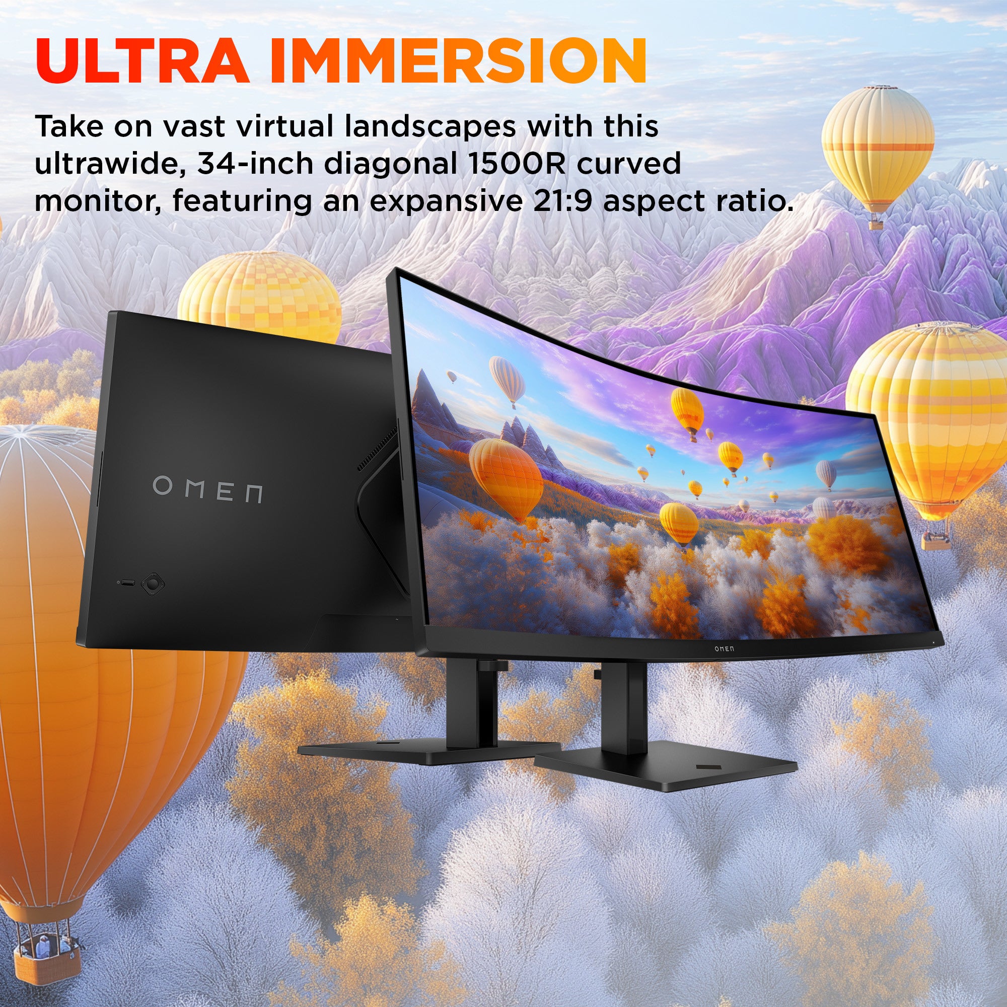 OMEN 34 inch WQHD 180Hz Curved Gaming Monitor - OMEN 34c G2 - Image 2